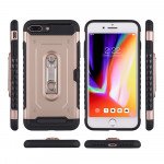 Wholesale iPhone 8 / 7 Rugged Kickstand Armor Case with Card Slot (Gold)